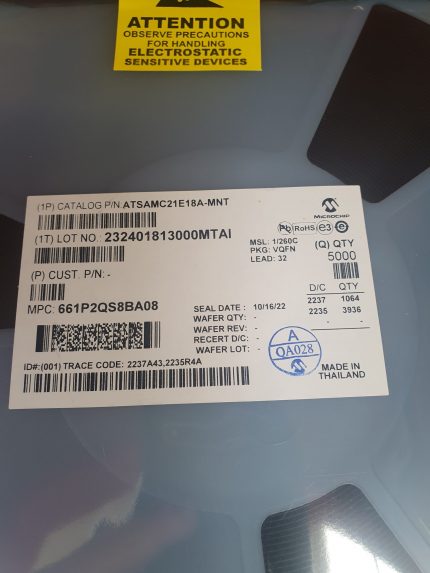 ATSAMC21E18A-MNT - ARM Microcontrollers - MCU 32QFN,105C TEMP, GREEN, 5V, 48MHZ, T&R